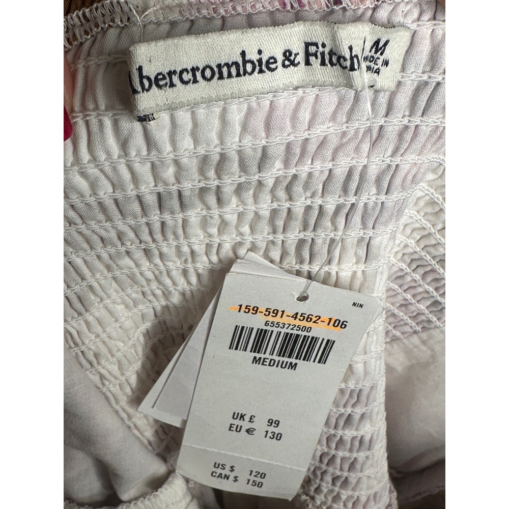 NEW Abercrombie & Fitch Emerson Poplin Puff Sleeve Midi Dress Medium Floral NWT - Picture 8 of 13